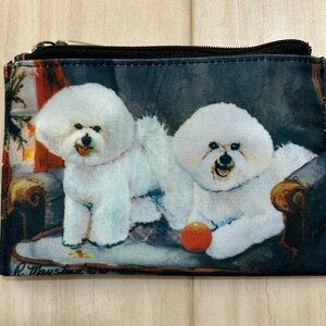 Zippered pouch NWT Bichon Frise artwork by Ruth Maystead